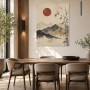 Japanische Landschaft mit Sonne, Wandbild oder Kunstdruck
