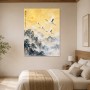 Japanische Kraniche im Morgenlicht, Wandbild oder Kunstdruck