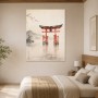Japanische Torii am See, Leinwand und Kunstdruck