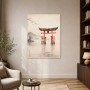 Japanische Torii am See, Leinwand und Kunstdruck