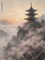 Japanische Pagode im Morgenlicht, Wandbild oder Fine Art Print