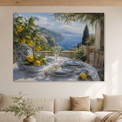 Mediterrane Küstenidylle als Wandbild oder Kunstdruck