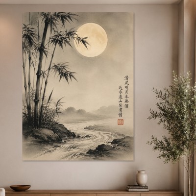 Japanische Tuschelandschaft als Kunstdruck und Fine Art Print