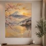 Fuji im Morgenlicht, Leinwand oder Kunstdruck mit Kirschblüten