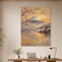 Fuji im Morgenlicht, Leinwand oder Kunstdruck mit Kirschblüten