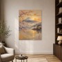 Fuji im Morgenlicht, Leinwand oder Kunstdruck mit Kirschblüten