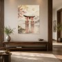 Japanisches Torii bei Nebel als Leinwand oder Fine Art Print