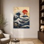 Japanische Wellen und Fuji als Fine Art Print oder Leinwand