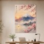 Japansche Berglandschaft mit Kirschblüten, Wandbild oder Fine Art Print