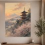 Japanisches Pagodenmotiv als Kunstwerk oder Leinwandbild