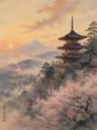 Japanisches Pagodenmotiv als Kunstwerk oder Leinwandbild