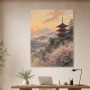 Japanisches Pagodenmotiv als Kunstwerk oder Leinwandbild