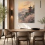 Japanisches Pagodenmotiv als Kunstwerk oder Leinwandbild