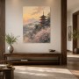 Japanisches Pagodenmotiv als Kunstwerk oder Leinwandbild