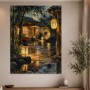 Japanischer Garten bei Nacht als Leinwandbild oder Acrylbild
