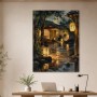 Japanischer Garten bei Nacht als Leinwandbild oder Acrylbild