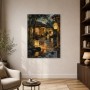 Japanischer Garten bei Nacht als Leinwandbild oder Acrylbild