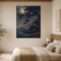 Japanische Mondnacht mit Tempel, Kunstdruck und Fine Art Print