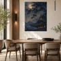 Japanische Mondnacht mit Tempel, Kunstdruck und Fine Art Print