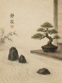 Zen Garten mit Bonsai als Wandbild oder Fine Art Print