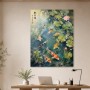Koi im Teich, Leinwand oder Poster mit japanischer Ruhe
