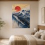 Wellenmeer und rote Sonne als Wandbild oder Fine Art Print