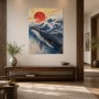 Wellenmeer und rote Sonne als Wandbild oder Fine Art Print