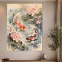 Koi im Wasserkreis, Wandbild oder Fine Art Print mit Lotusblüten