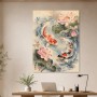 Koi im Wasserkreis, Wandbild oder Fine Art Print mit Lotusblüten