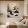 Zen Garten mit goldener Sonne, Wandbild oder Gallery Print