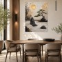 Zen Garten mit goldener Sonne, Wandbild oder Gallery Print