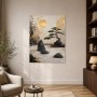 Zen Garten mit goldener Sonne, Wandbild oder Gallery Print