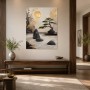 Zen Garten mit goldener Sonne, Wandbild oder Gallery Print