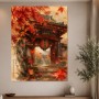Herbstlicher Tempelpfad als Kunstdruck und Wandbild mit japanischer Ruhe