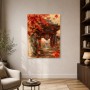 Herbstlicher Tempelpfad als Kunstdruck und Wandbild mit japanischer Ruhe