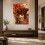 Herbstlicher Tempelpfad als Kunstdruck und Wandbild mit japanischer Ruhe