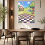 Pixel Garten mit Picnic Szene als Wandbild oder Kunstdruck