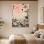 Kran und Lotus im Morgenlicht, Kunstdruck oder Wandbild