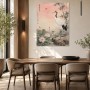 Kran und Lotus im Morgenlicht, Kunstdruck oder Wandbild