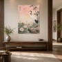 Kran und Lotus im Morgenlicht, Kunstdruck oder Wandbild