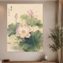 Lotusblüten im Aquarellstil, Kunstdruck oder Wandbild