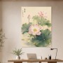 Lotusblüten im Aquarellstil, Kunstdruck oder Wandbild