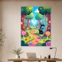 Pixelwald mit Arcade-Flair als Poster oder Wandbild