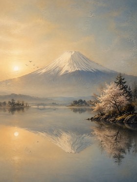 Mount Fuji am See, Leinwand oder Fine Art Print