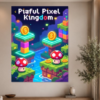 Piaful Pixel Kingdom als Modernes Wandbild oder Poster