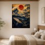 Walfisch im goldenen Meer, Wandbild oder Fine Art Print