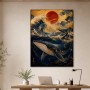 Walfisch im goldenen Meer, Wandbild oder Fine Art Print