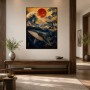 Walfisch im goldenen Meer, Wandbild oder Fine Art Print