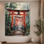 Torii-Pfad im Wald als Leinwandbild oder Kunstdruck