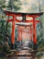 Torii-Pfad im Wald als Leinwandbild oder Kunstdruck
